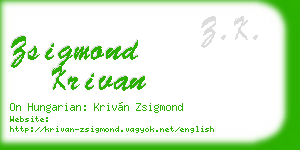 zsigmond krivan business card